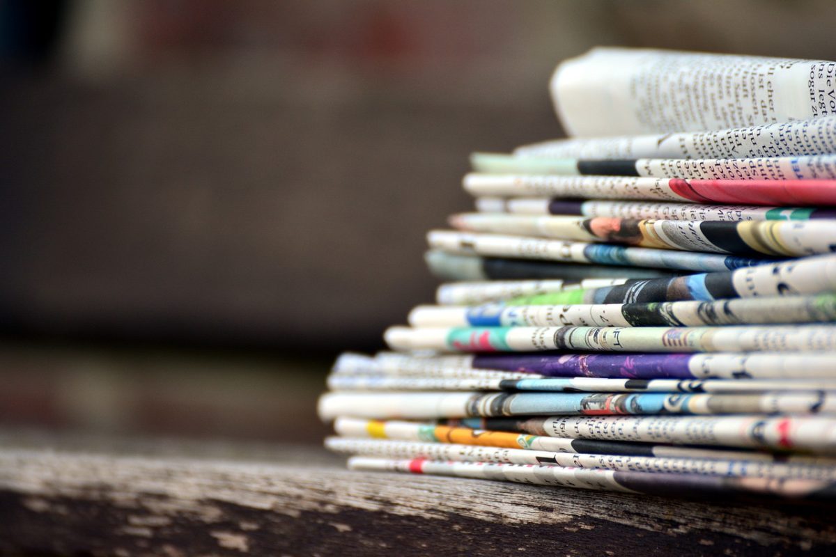 newspapers, paper stack, press